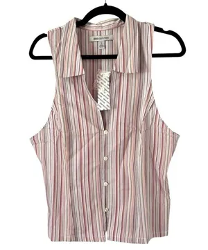 NWT Urban Outfitters Party Girl Sleeveless Shirt Vest Large Pink Y2K Academia thumbnail 3