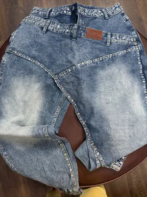 Women’s Blue Studded Denim Jogger Jeans thumbnail 2