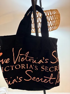 PINK Victoria's Secret Black Tote with Pink Script thumbnail 4