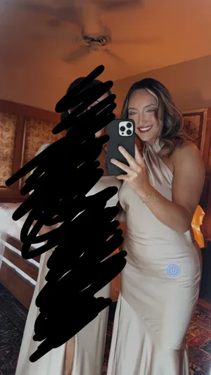 Gold Dress Birdy Grey Satin thumbnail 4