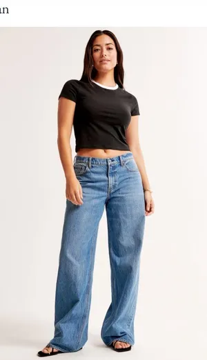 Abercrombie curve love low rise loose jean thumbnail 1