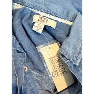 NWT Vintage America Blues Brigit Denim Patchwork Shirt M Western Cottagecore‎ thumbnail 10