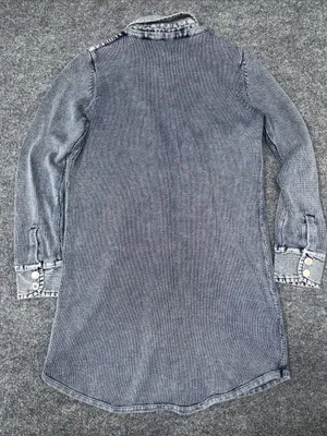 PBJ Blues Snap Tunic Cardigan - Denim Indigo thumbnail 2