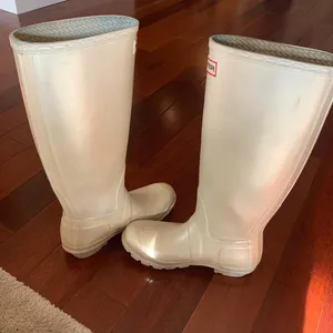 Hunter Tall Rain Boots Pearl White Size 5 thumbnail 7