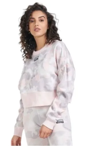 Adidas Size Large Pink Camouflage Crewneck Sweatshirt. thumbnail 1