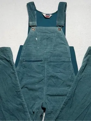 Vintage Levis ski overalls corduroy pants womens 12 thumbnail 12