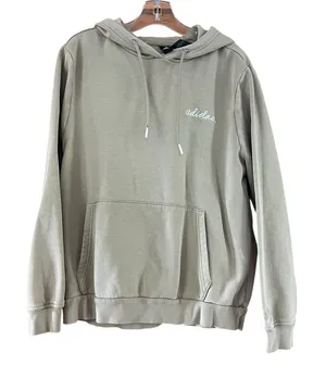 Adidas Womens Khaki Hoodie Sweatshirt Embroidered Logo thumbnail 1