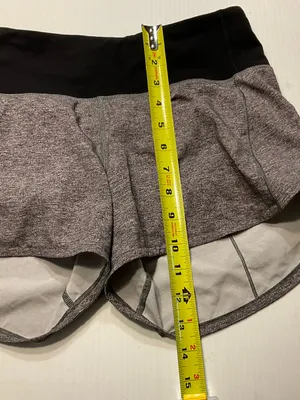 Lululemon Speed Up Short Long *4" Updated Fit Heather Lux Multi Gray Black Sz 4 thumbnail 5