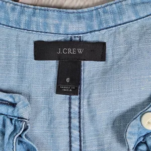 J.Crew‎ Womens Blue Lyocell Chambray Sleeveless Henley Shell Top B8766 Size 6 thumbnail 4