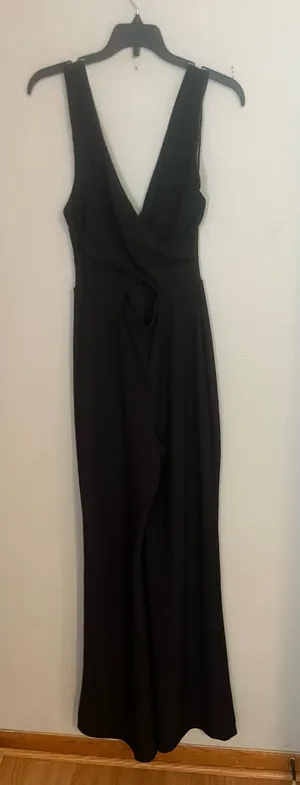 Abercrombie &‎ Fitch Black Sleeveless Wrap Jumpsuit thumbnail 1