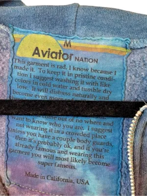 Aviator Nation ACL 2014 Austin City Limits Tie Dye Zip Hoodie Medium Rare thumbnail 3