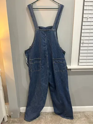 Molly Yeh Women's Easy Denim Overalls Plus Size 2X Wide leg adjustable straps thumbnail 12