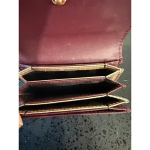 Ted Baker London Burgundy Leather Scalloped Pearl Card Holder Wallet thumbnail 5