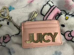 Juicy Couture Card Holder Wallet Pink thumbnail 1