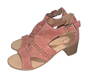 Qupid Women’s 8 Pink Mauve Block Heel Sandals with Buckle thumbnail 1
