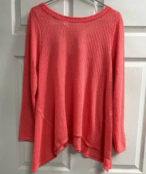 Altar’d State Boho Coral KnIt Sweater with Open Lace Back - Size Large - VGUC thumbnail 1