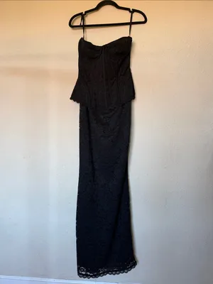 House of CB solaine Black lace Corset maxi dress thumbnail 10