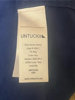 UNTUCKit Nancy Blue 100% Linen Belted Button Down Shirt Dress Size 10 thumbnail 3
