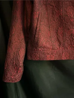 J. Jill Vintage Women's Textured Red Button-Front Blazer Jacket SM thumbnail 7