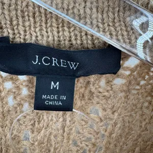 J. Crew sweater size M alpaca wool cable knit balloon sleeve pullover camel NEW thumbnail 6