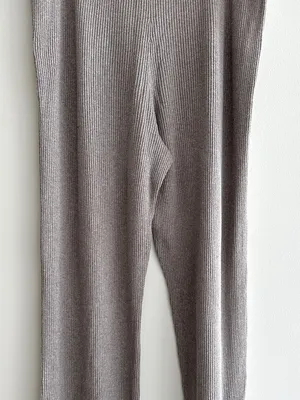 GAP Women’s Ribbed Stretch Waist Flared Pants, Taupe, Size Large thumbnail 10