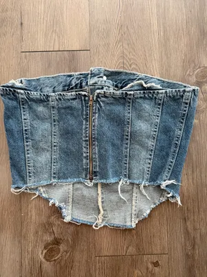 Pretty Little Thing Denim Corset Top thumbnail 2