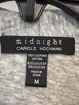 Carole Hochman Grey Robe with Black Lace Trim thumbnail 2