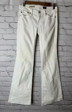 Ag Adriano Goldschmied White the Belle Flared Jeans size 25R thumbnail 1
