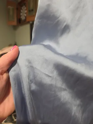 Zara Light Blue Satin Track Pants thumbnail 5