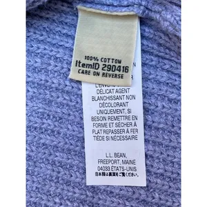 L.L. Bean Grey Cotton Ribbed Knit Pullover Sweater Size XL Fisherman Style thumbnail 5