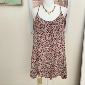 Natural Life Lizzie Aqua Blooms Mini Tunic Dress in XS/Small thumbnail 2