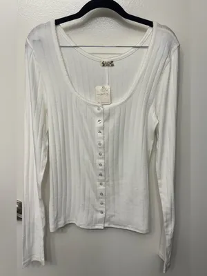 NWT Free People End Game Pointelle Top thumbnail 5