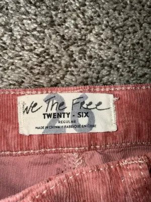 We The Free Free People Pink Corduroy Raw Hem Skinny Pants Size 26 thumbnail 2