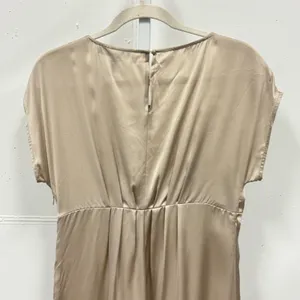 BCBGMAXAZRIA Silk Mini Dress Pebble Beige‎ Sequin Embroidered Champagne Party XS thumbnail 5