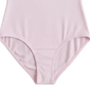 Danskin Adult Medium Leotard Theatrical Pink Long Sleeve Scoop Neck Dance thumbnail 4