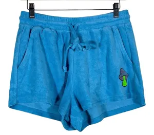 NWT Fabletics Terry Short Short Solid Blue Mushroom Patch Lounge Size S 6 thumbnail 1