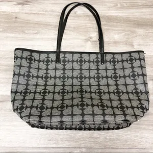 Kate Spade Black Gray Spade Print Extra Large Tote Bag thumbnail 2