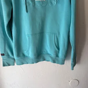 Jansport Vintage 90s‎ Y2k Teal Blue Pullover Hoodie Sweatshirt Logo Women's L thumbnail 4