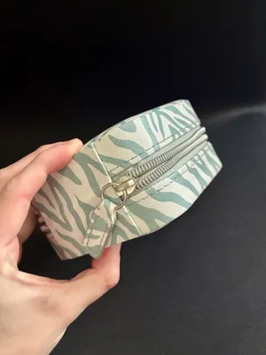 Milly blue and white jewelry travel case organizer box thumbnail 4