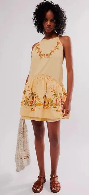 FREE PEOPLE Deserted Island Mini Dress‎ size medium NWT thumbnail 1