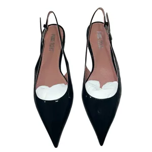 NEW NIB Paris Texas Jessica Western Slingback Flat 10 In Black Patent Leather thumbnail 4