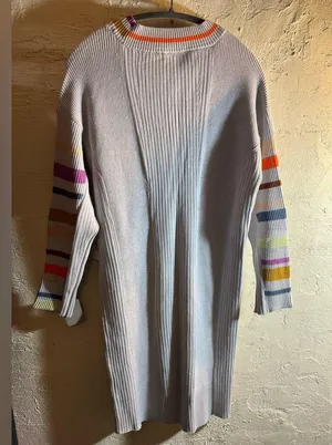 Anthropologie Daily Practice NWT multicolor Striped V-Neck Sweater dress, lovely thumbnail 8