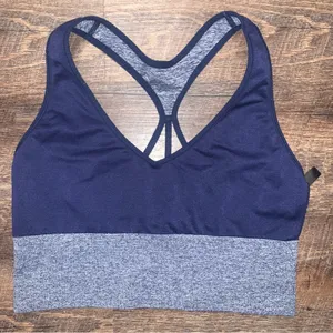 Victoria’s Secret PINK Sport Seamless Lightly Lined Blue Sports Bra Size Large thumbnail 5