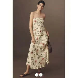 By Anthropologie Silky Waves Strapless Woven Blouse thumbnail 2