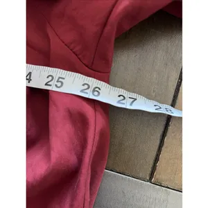 Zara Woman Oversized Tunic Blouse Womens Size XL Burgundy Red Lyocell V-Neck Top thumbnail 5