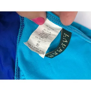 Lauren Ralph Lauren Bikini Women 8/10 Blue Excellent Colorblock Halter Two Piece thumbnail 4