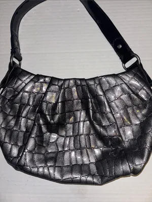 Simply Vera By Vera Wang Gray Silver Metallic Faux Leather Shoulder Bag thumbnail 3