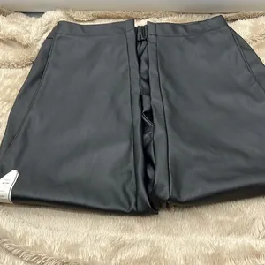 A New Day black polyurethane elastic waistband cropped pants XL thumbnail 5