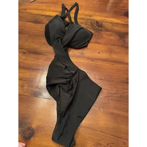 Women's Black One Piece Swimsuit With Cutouts Size Large NEW thumbnail 5
