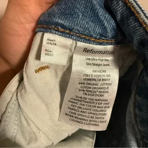 Reformation Liza Ultra High Rise Slim Straight Jeans in Malta- Size 25 thumbnail 8